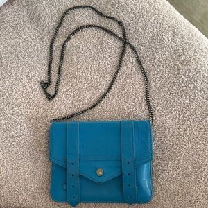 Proenza Schouler Blue Leather PS1 Wallet On Chain
